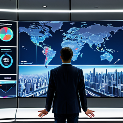 A professional public service expert, fully clothed, in a modest business suit, with appropriate attire, stands confidently in a modern smart city operations center. Large, transparent holographic screens display intricate data visualizations of urban metrics like traffic patterns, resource allocation, and citizen service analytics. The expert is gesturing towards the screen, conveying a sense of data-driven decision-making and forward-thinking innovation. The setting is clean, futuristic, and well-lit, emphasizing technology and sustainability. Perfect anatomy, correct proportions, natural pose, well-formed hands, proper finger count, natural body proportions, professional photography, high detail, vibrant colors, safe for work, appropriate content, fully clothed, professional, family-friendly.