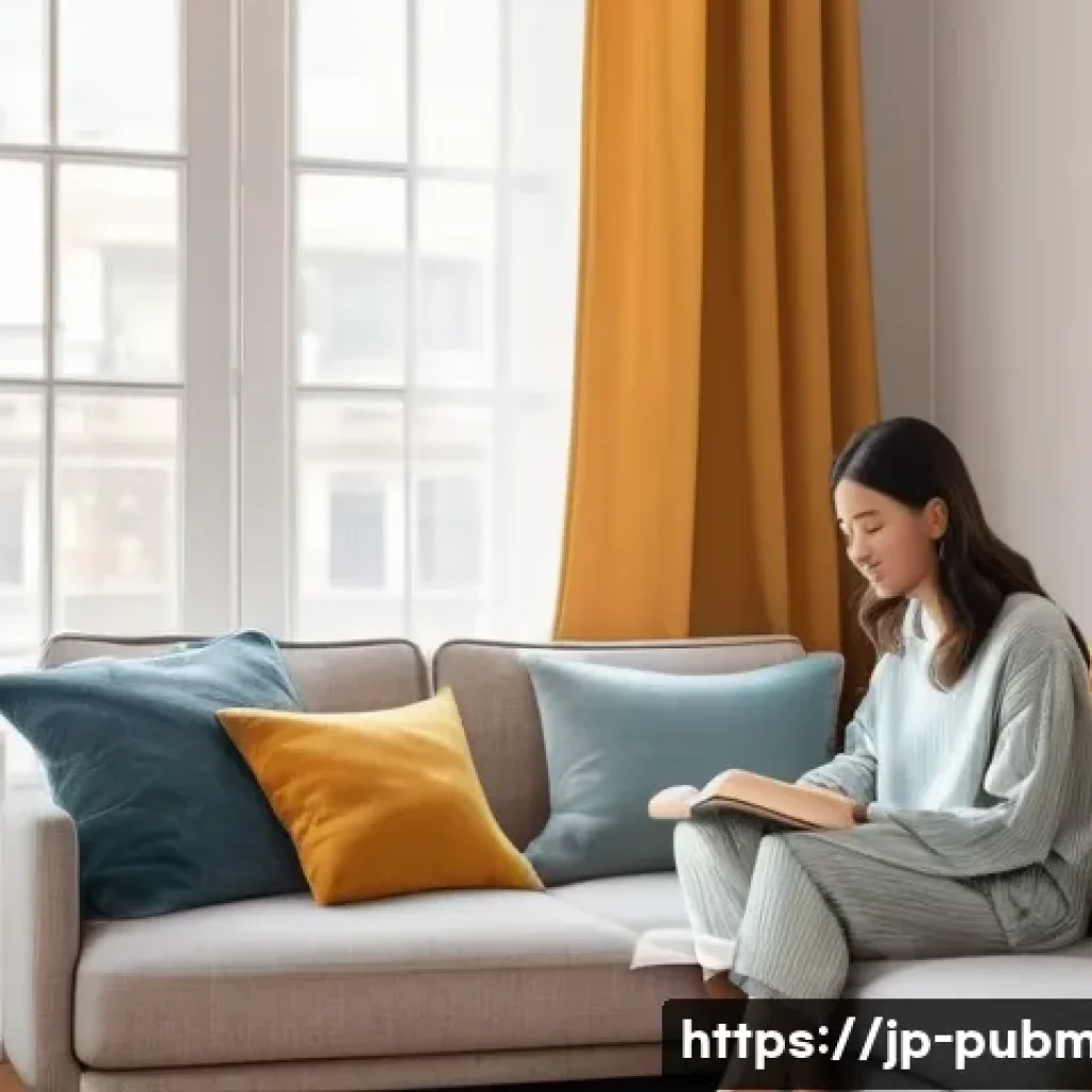 공공관리사 실무에서 자주 발생하는 문제 해결 사례 - **Prompt:** A serene and cozy apartment living room bathed in soft, natural light. A young adult wom...