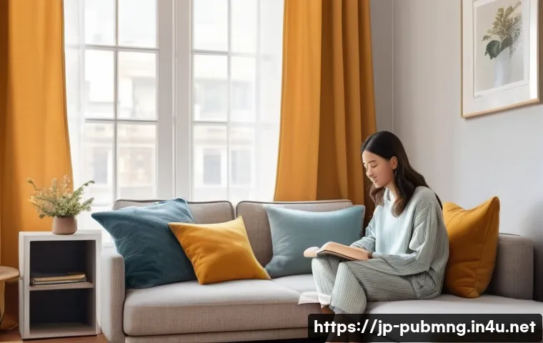 공공관리사 실무에서 자주 발생하는 문제 해결 사례 - **Prompt:** A serene and cozy apartment living room bathed in soft, natural light. A young adult wom...
