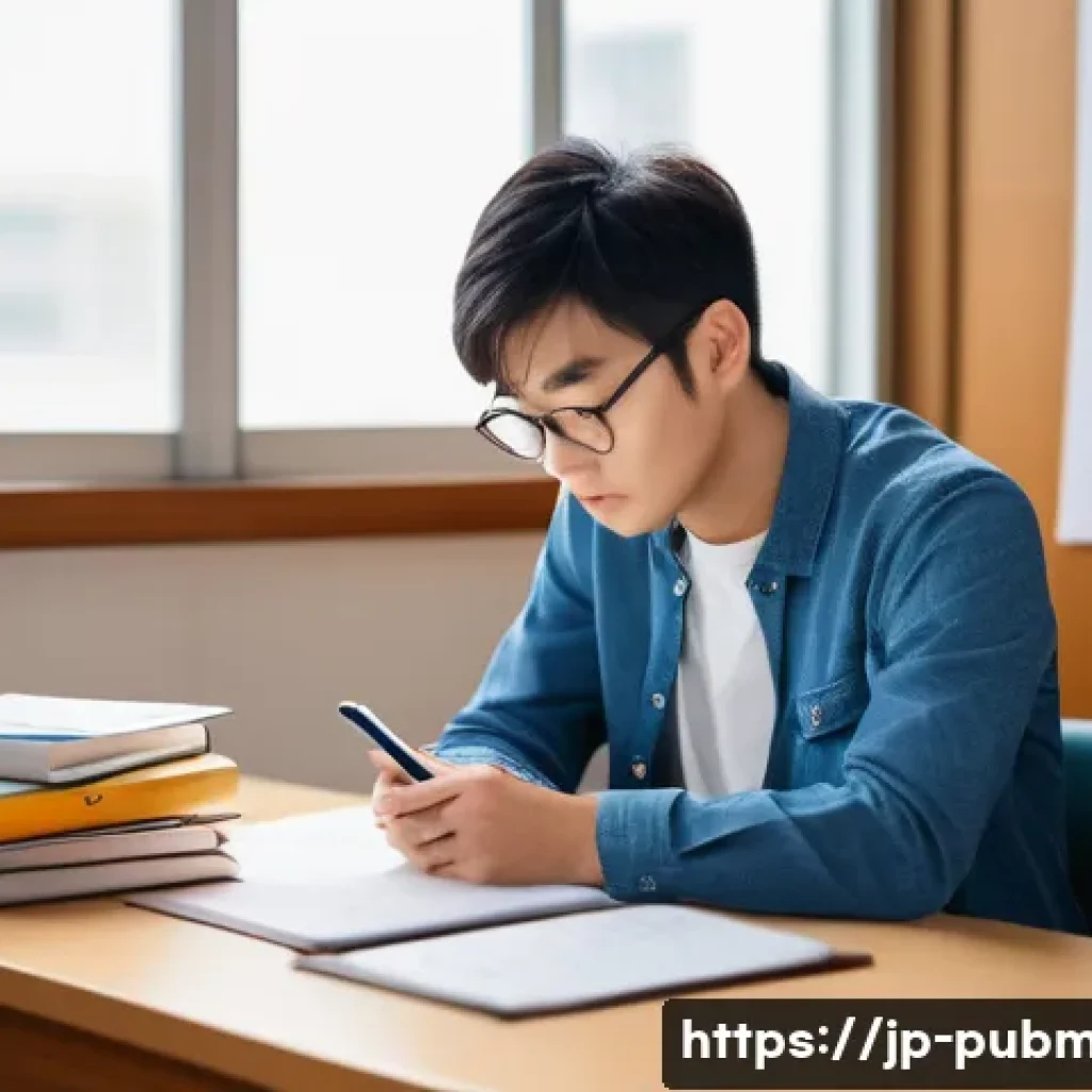 공공관리사 실기시험 준비 시 주의할 점 - A focused Japanese civil service exam candidate in a modern study room, sitting at a clean desk with...