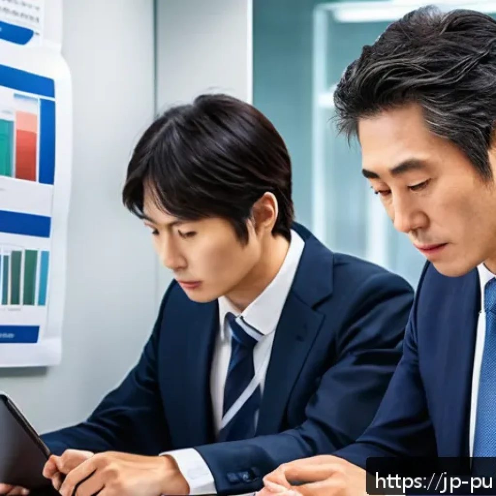 공공관리사 실무에서 자주 발생하는 윤리적 문제 - A professional Japanese government office scene showing a diverse group of civil servants in modern ...