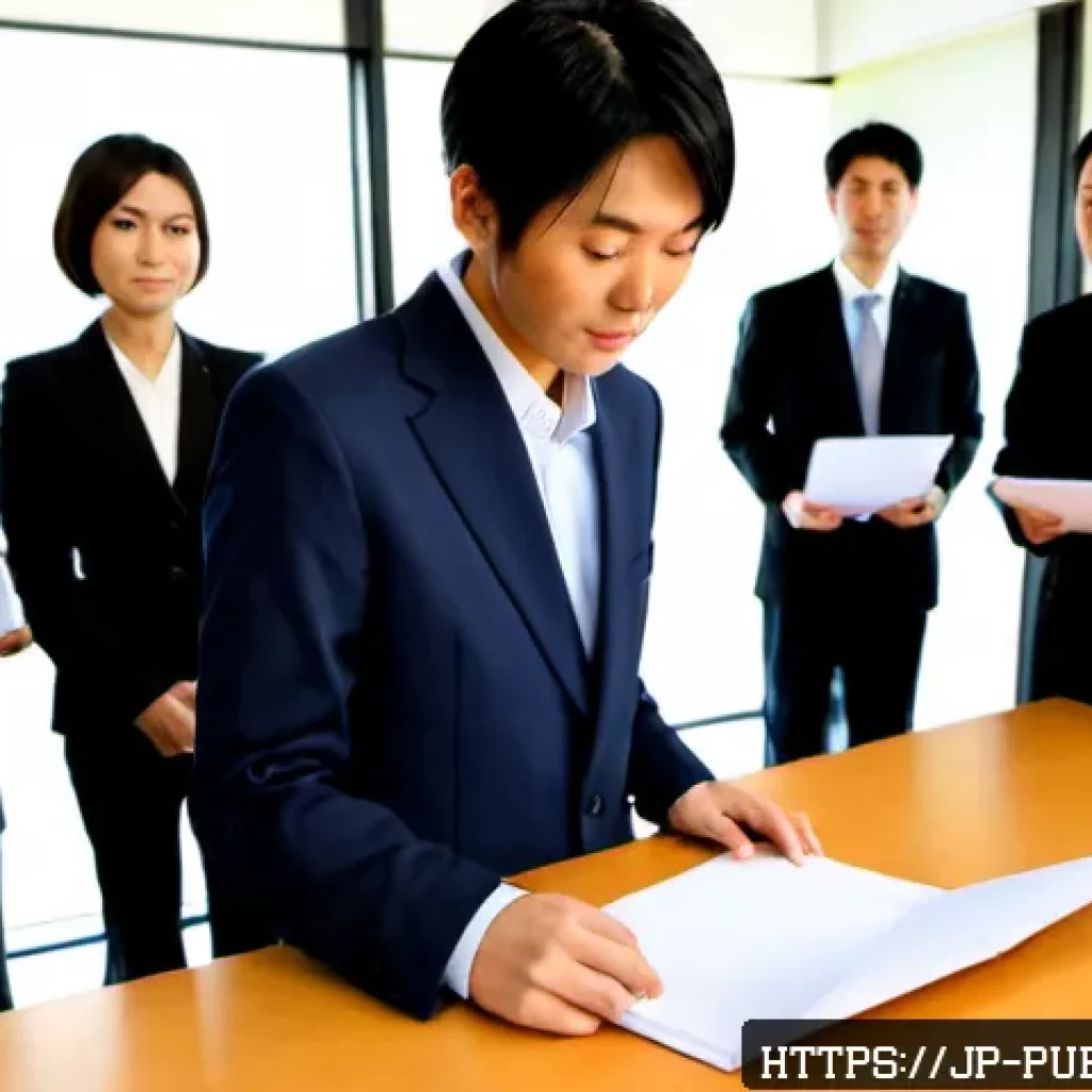 공공관리사 자격증의 경쟁력 - Photorealistic modern Japanese municipal office, confident young Japanese public management professi...