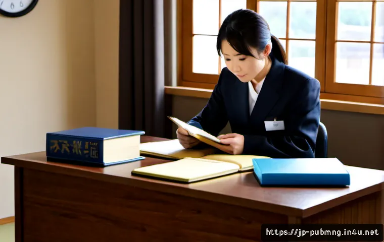 공공관리사 시험 과목별 공부법 - Photorealistic study scene of a Japanese adult preparing for a public management certification exam,...